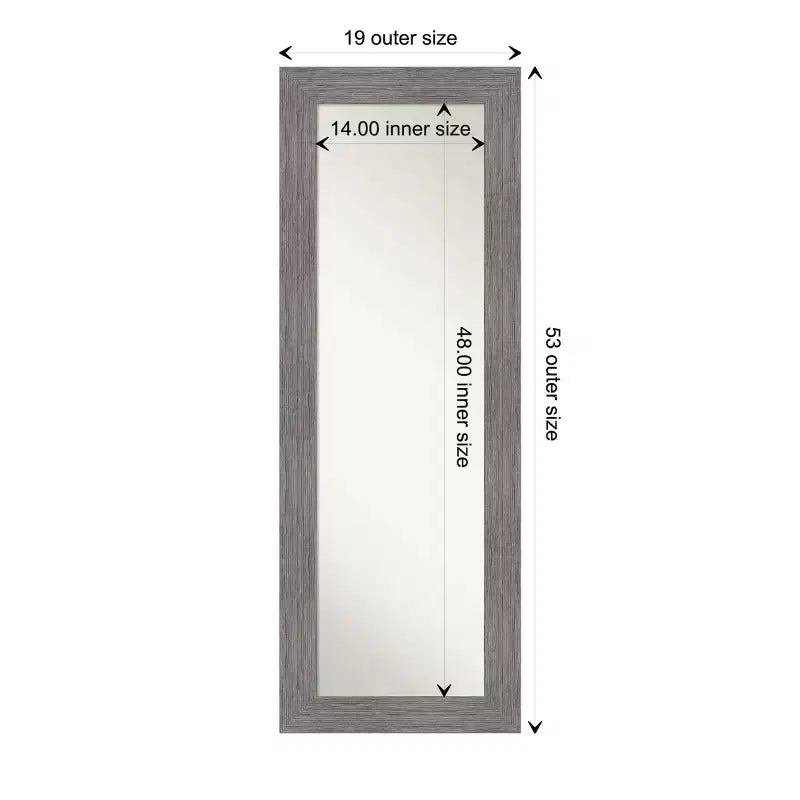 20"x54" Full Length Over-the-Door Mirror with Gray Pinstripe Frame