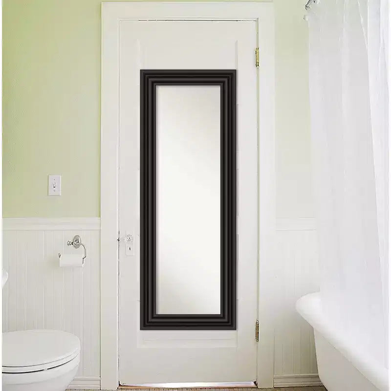 20"x54" Full Length Over-the-Door Mirror with Colonial Black Frame