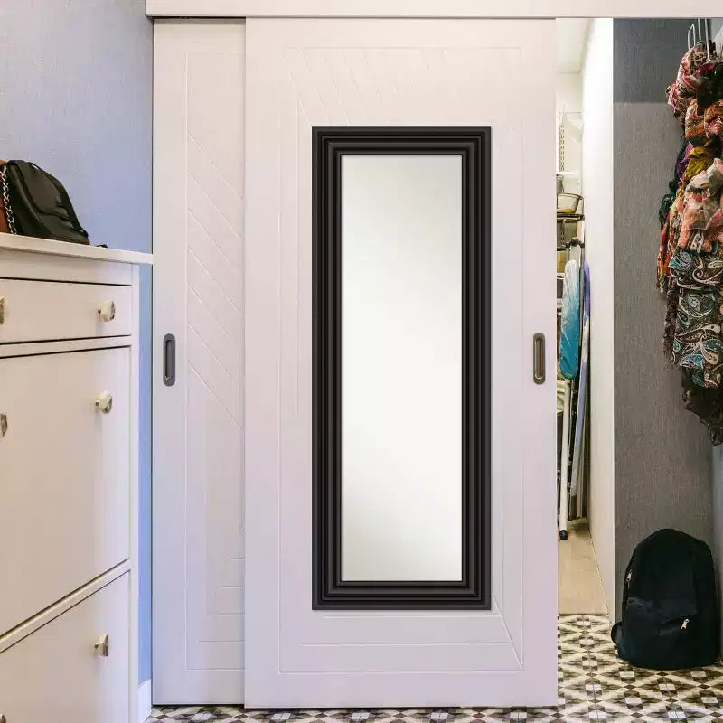20"x54" Full Length Over-the-Door Mirror with Colonial Black Frame