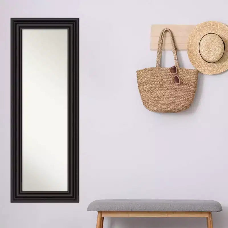 20"x54" Full Length Over-the-Door Mirror with Colonial Black Frame