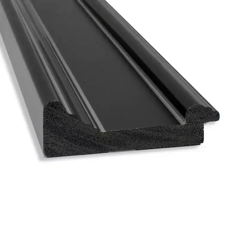 44"x33" Non-Beveled Bathroom Wall Mirror with Ridge Black Frame