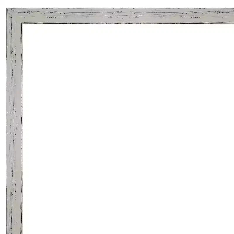 19"x25" Non-Beveled Wall Mirror with Shiplap White Narrow Wood Frame