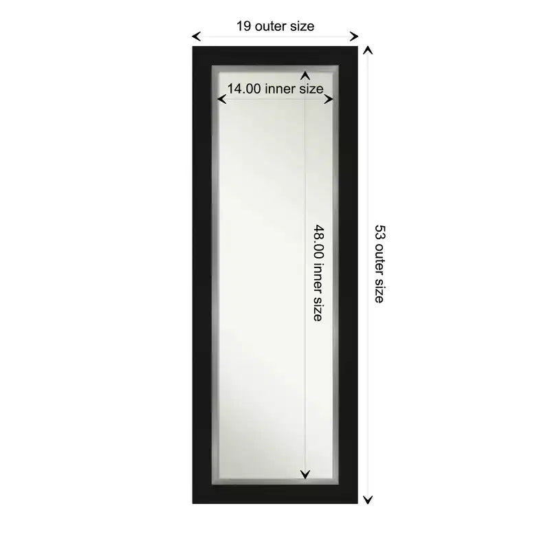 20"x54" Full Length Over-the-Door Mirror with Black Silver Frame