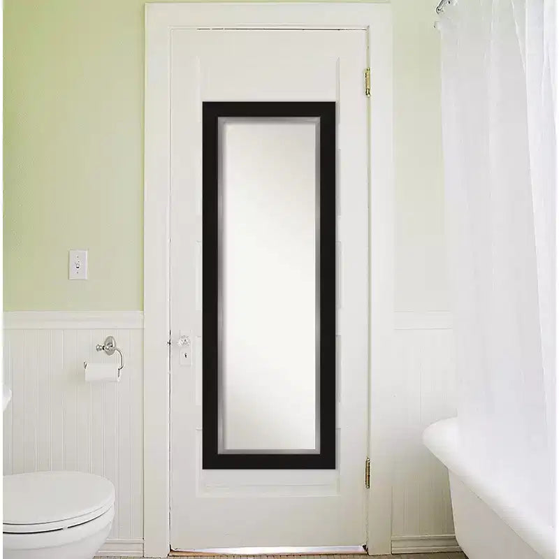 20"x54" Full Length Over-the-Door Mirror with Black Silver Frame