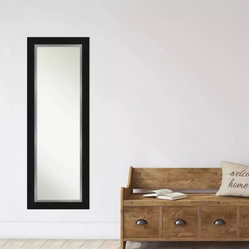 20"x54" Full Length Over-the-Door Mirror with Black Silver Frame