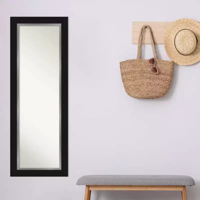20"x54" Full Length Over-the-Door Mirror with Black Silver Frame