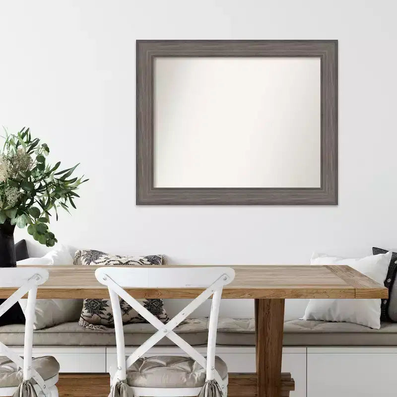 33"x27" Non-Beveled Wall Mirror with Country Barnwood Frame