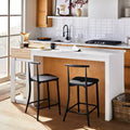 Tabouret de bar en métal, hauteur comptoir, noir