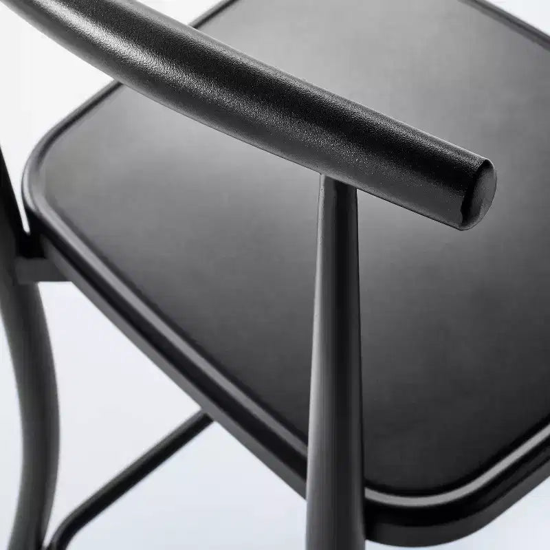 Metal Cafe Counter Height Barstool in Black