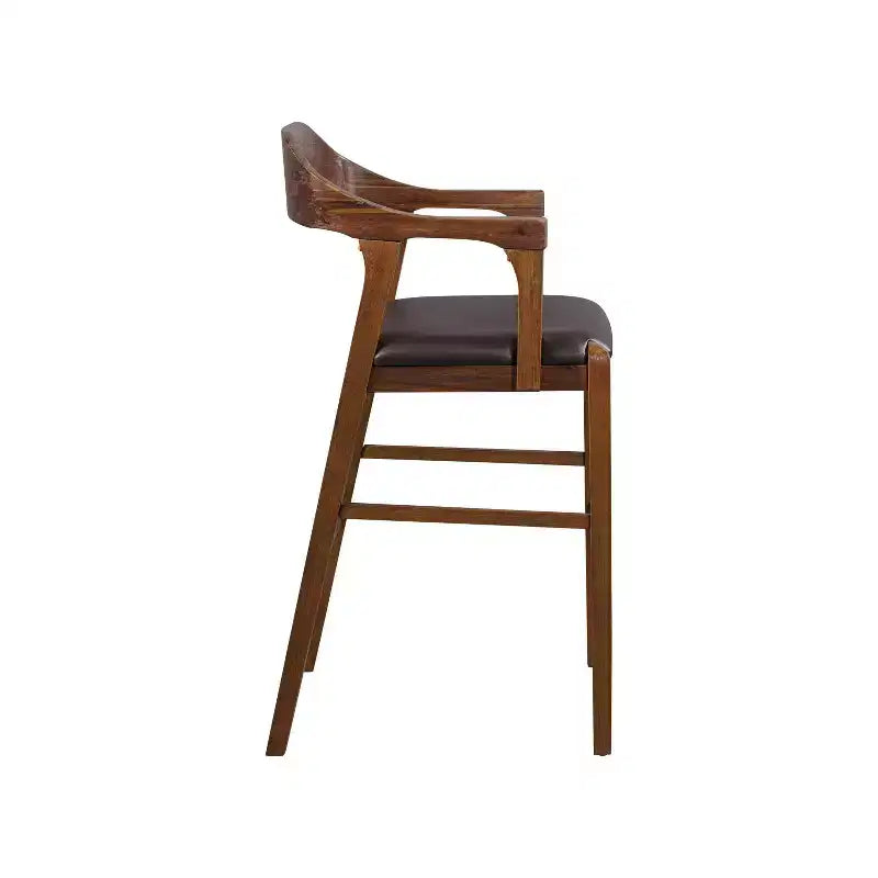 29" Faux Leather Stationary Barstool with Eco-Friendly Wood Frame