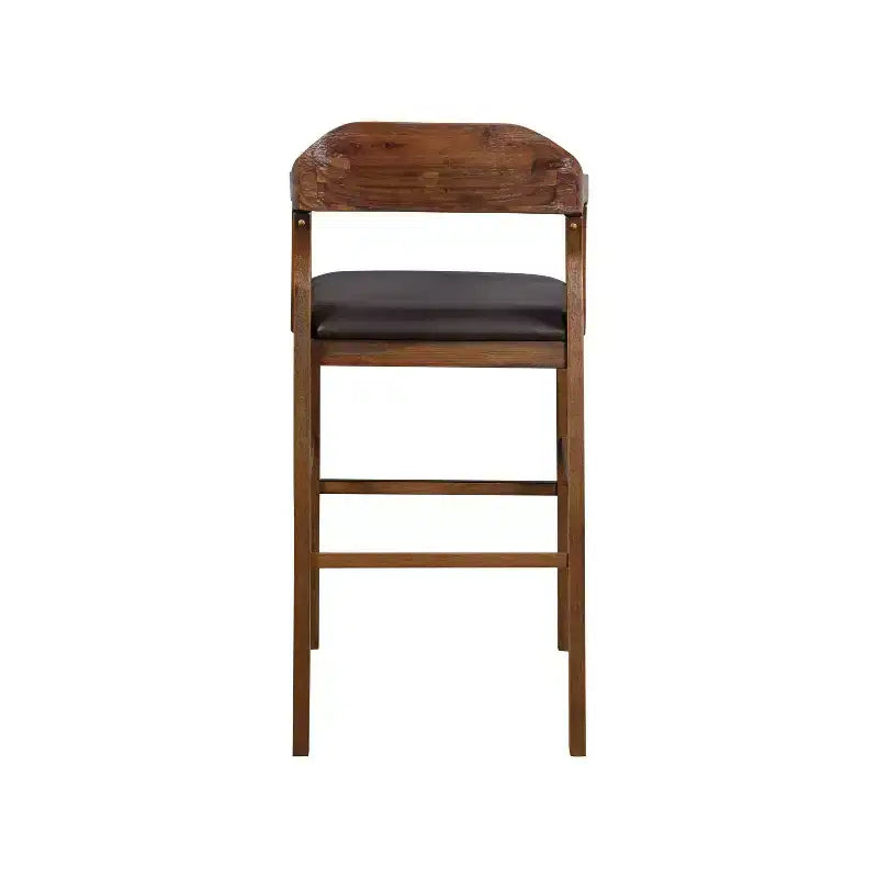 29" Faux Leather Stationary Barstool with Eco-Friendly Wood Frame