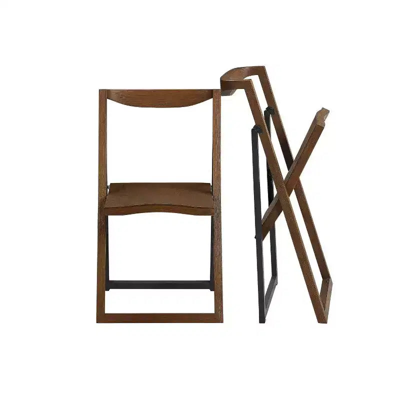 2-Pack Scandinavian Folding Chair in Wire Brush Chestnut