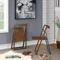 Lot de 2 chaises pliantes scandinaves en châtaignier brossé