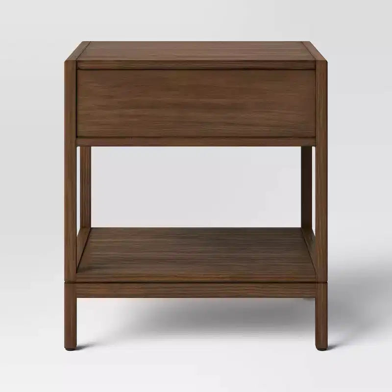 Accent Side Table with Rope-Design Drawer and Lower Shelf