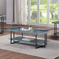 Table basse rectangulaire avec étagère ouverte en bleu et noir