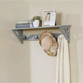 Porte-manteau mural de 36 po avec étagère, gris