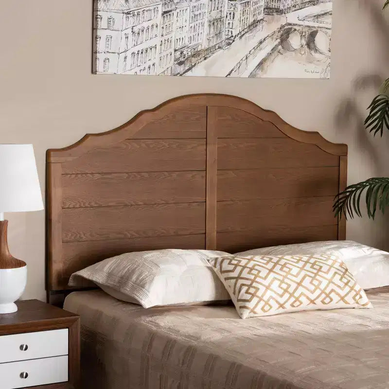 Full Size Vintage Farmhouse Arched Headboard in Ash Walnut