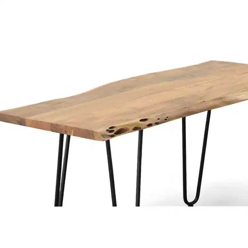 Live Edge Coffee Table / Bench with Gold Hairpin Legs