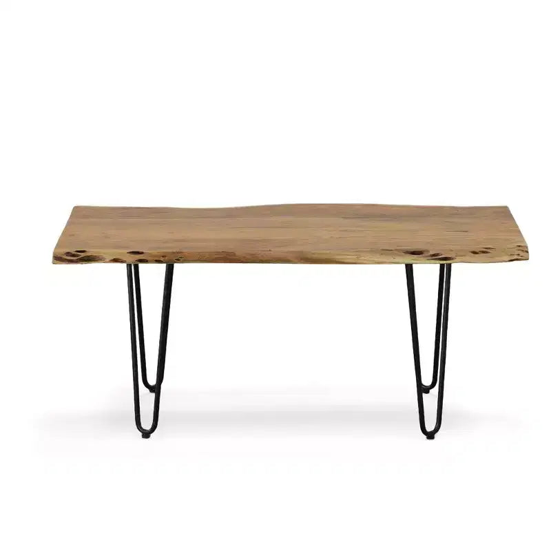 Live Edge Coffee Table / Bench with Gold Hairpin Legs