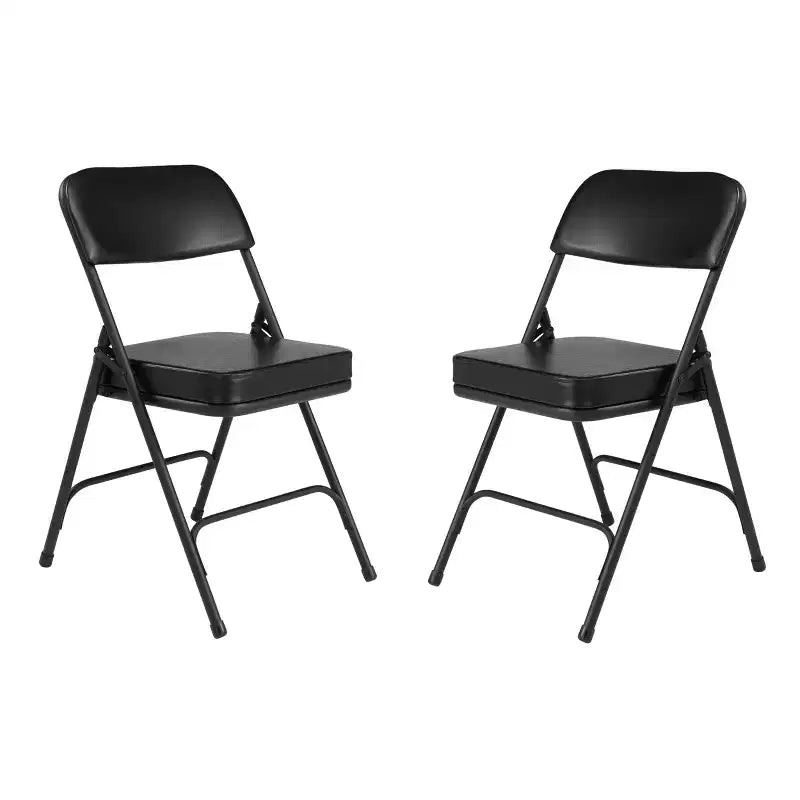 Set of 2 Premium Vinyl Padded Folding Chairs
