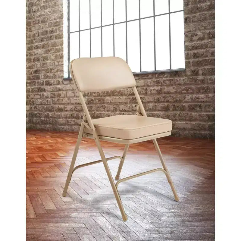 Set of 2 Premium Vinyl Padded Folding Chairs