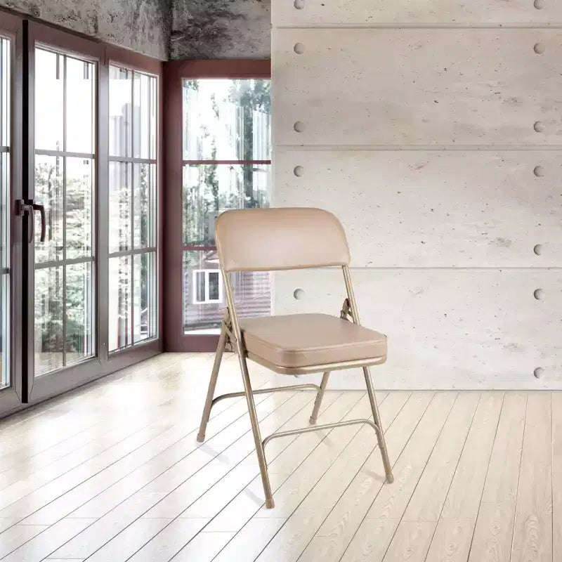 Set of 2 Premium Vinyl Padded Folding Chairs