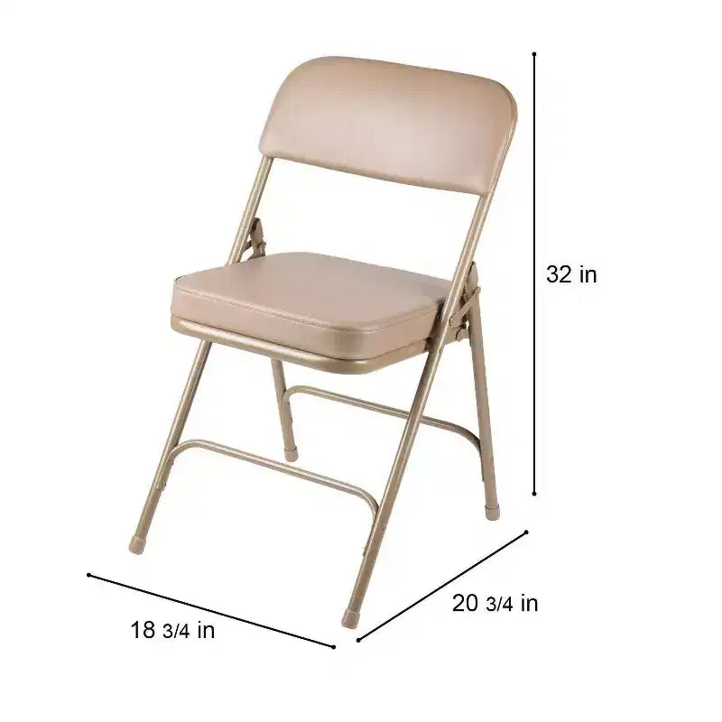 Set of 2 Premium Vinyl Padded Folding Chairs