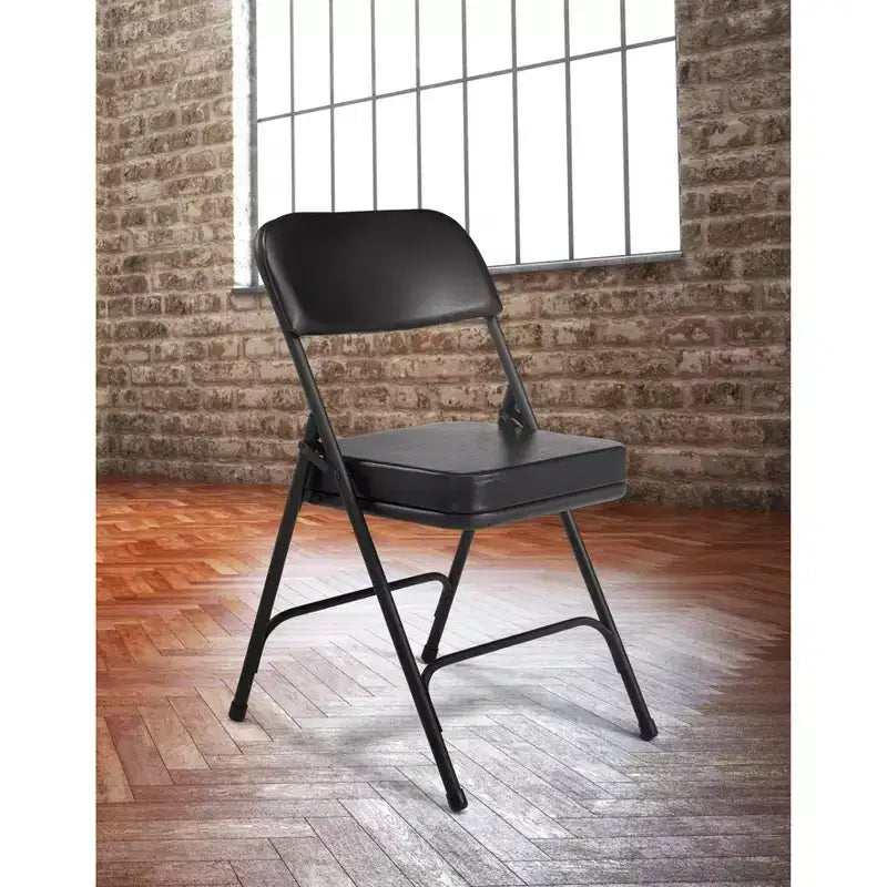 Set of 2 Premium Vinyl Padded Folding Chairs
