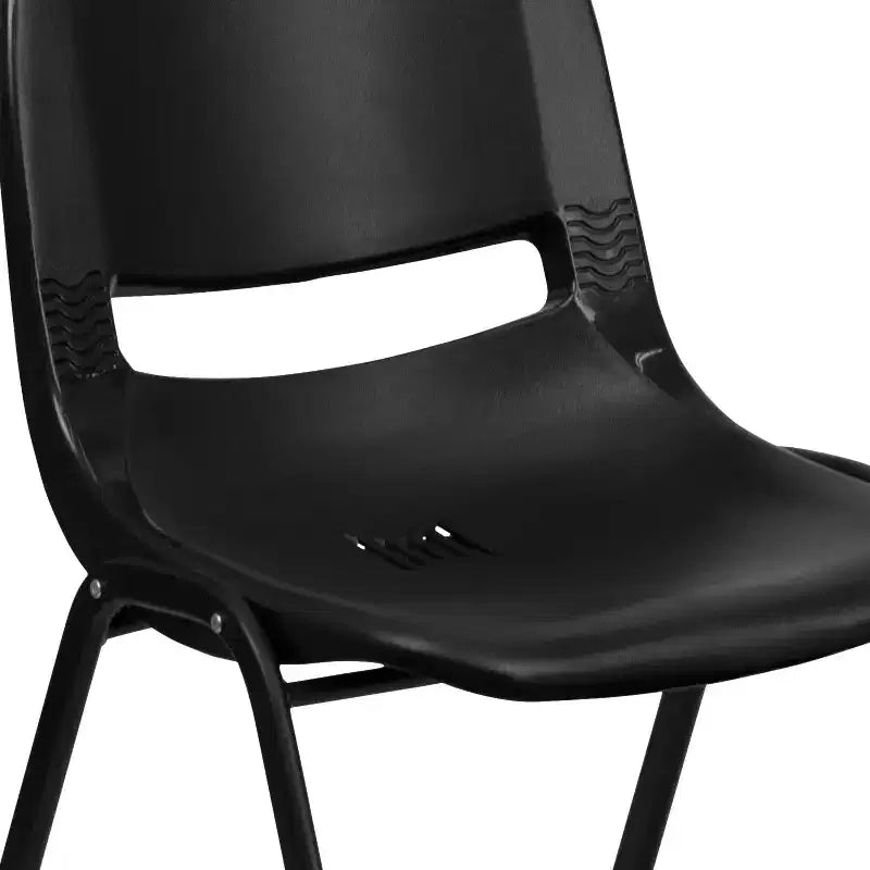 880 lb Capacity Ergonomic Shell Stack Chair with Metal Frame