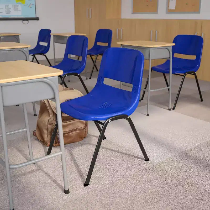 880 lb Capacity Ergonomic Shell Stack Chair with Metal Frame