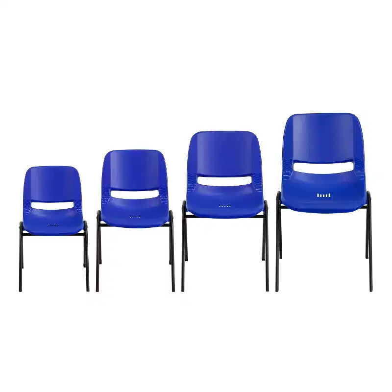 880 lb Capacity Ergonomic Shell Stack Chair with Metal Frame