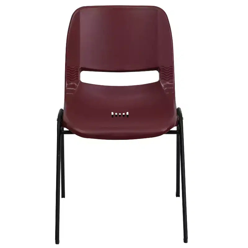 880 lb Capacity Ergonomic Shell Stack Chair with Metal Frame