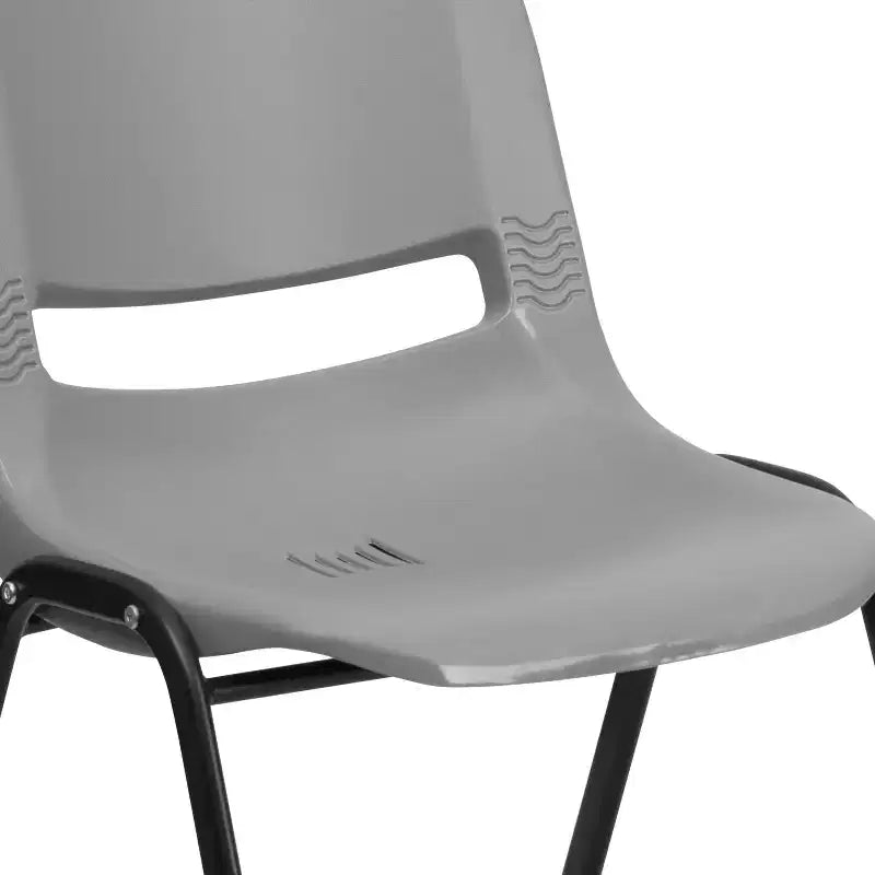 880 lb Capacity Ergonomic Shell Stack Chair with Metal Frame