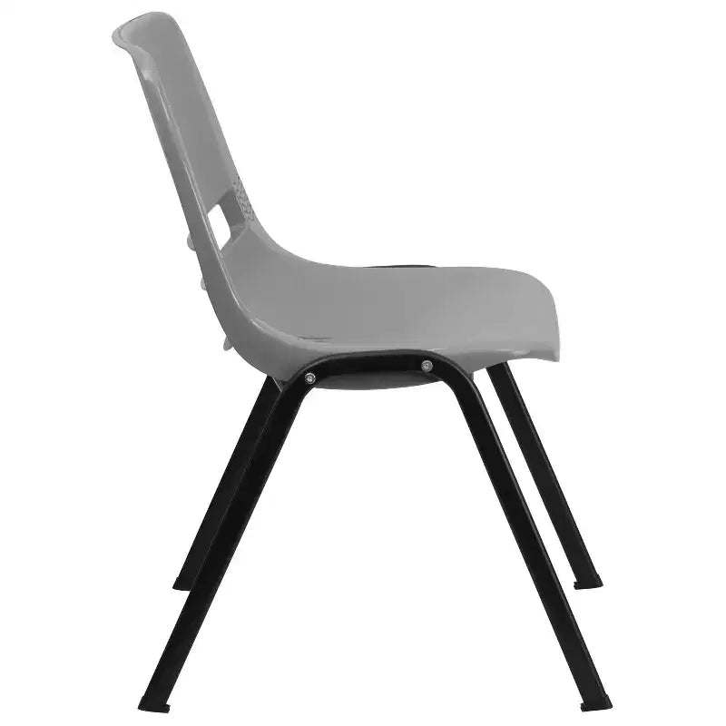880 lb Capacity Ergonomic Shell Stack Chair with Metal Frame