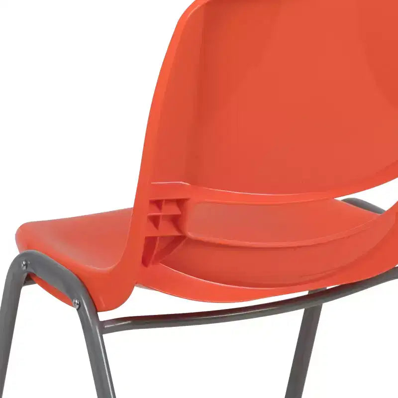 880 lb Capacity Ergonomic Shell Stack Chair with Metal Frame
