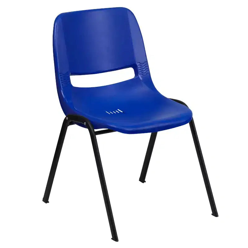 880 lb Capacity Ergonomic Shell Stack Chair with Metal Frame