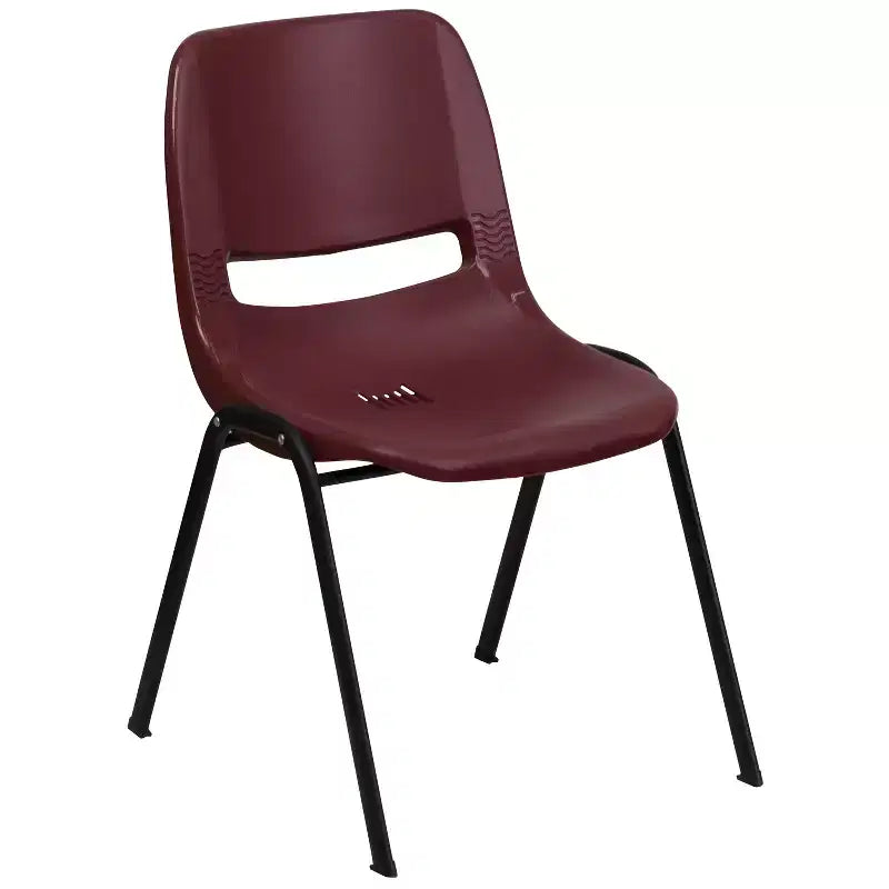 880 lb Capacity Ergonomic Shell Stack Chair with Metal Frame