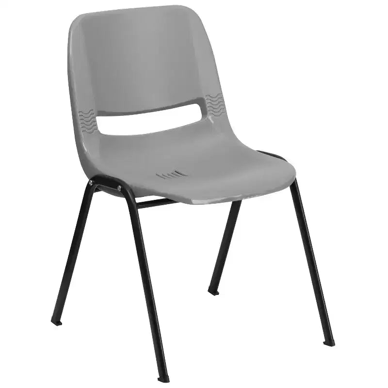 880 lb Capacity Ergonomic Shell Stack Chair with Metal Frame