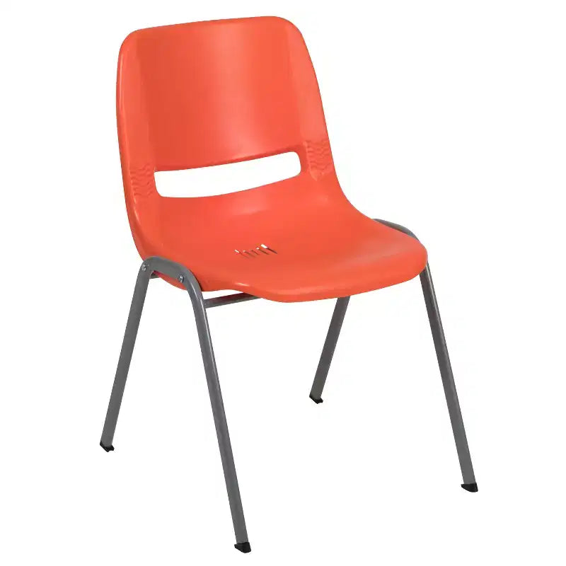880 lb Capacity Ergonomic Shell Stack Chair with Metal Frame