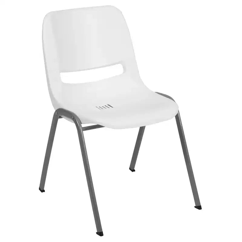 880 lb Capacity Ergonomic Shell Stack Chair with Metal Frame