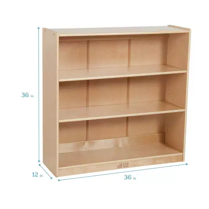 36" Wooden Classic Bookcase with 3 Adjustable Shelves