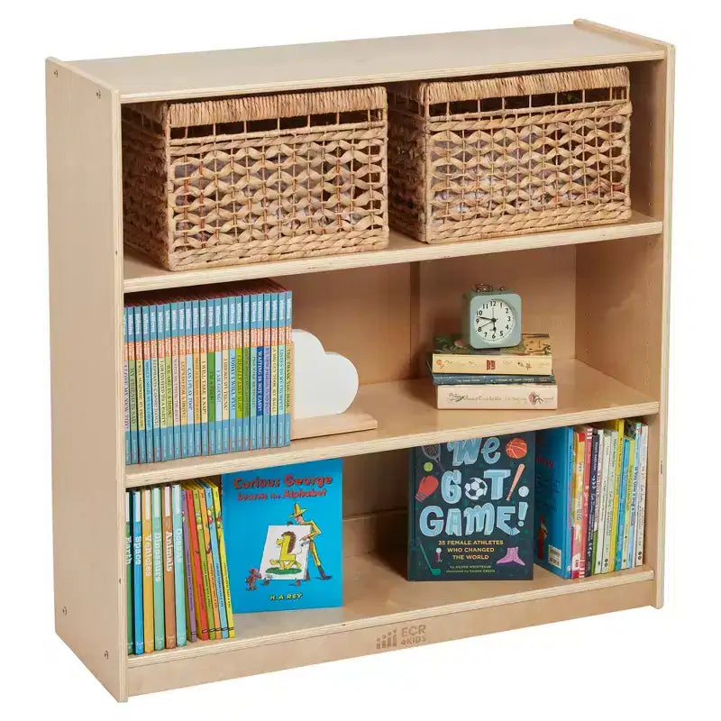 36" Wooden Classic Bookcase with 3 Adjustable Shelves