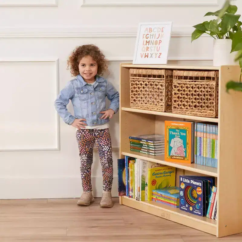36" Wooden Classic Bookcase with 3 Adjustable Shelves