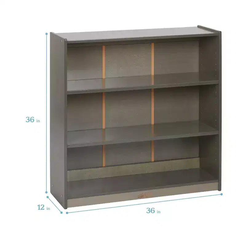 36" Wooden Classic Bookcase with 3 Adjustable Shelves