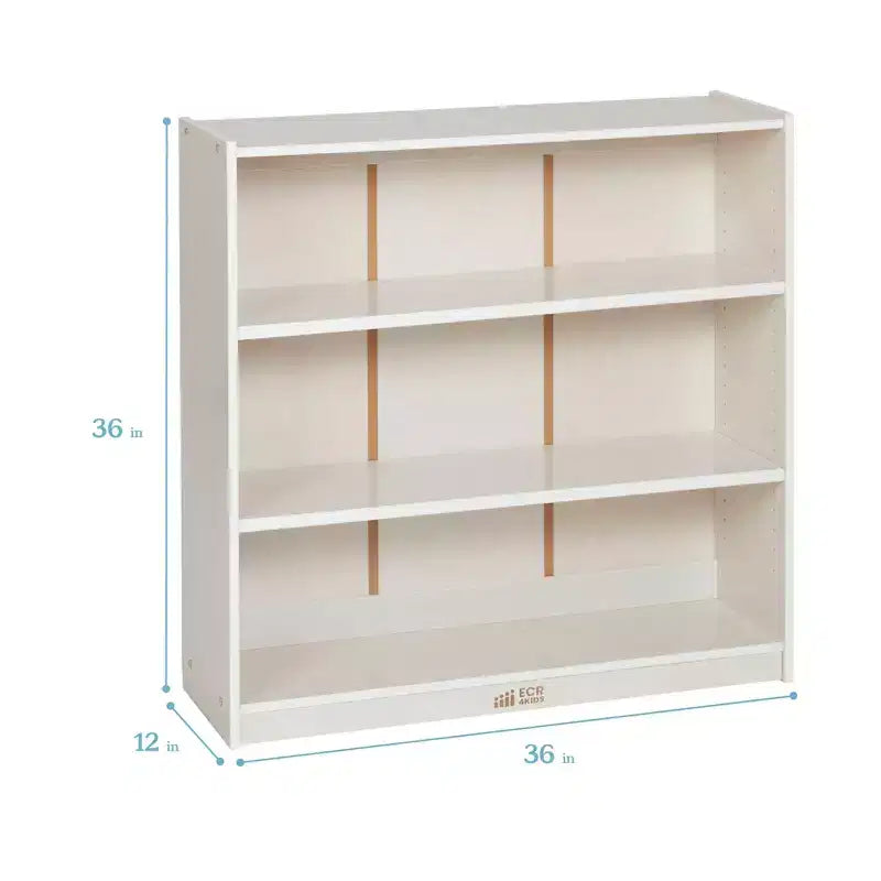 36" Wooden Classic Bookcase with 3 Adjustable Shelves