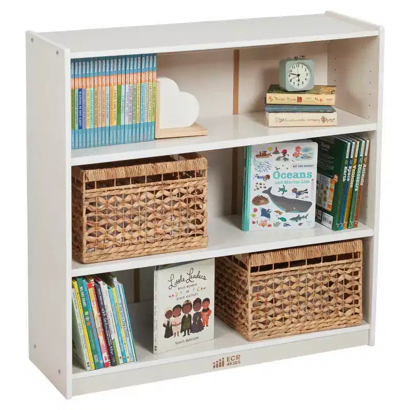 36" Wooden Classic Bookcase with 3 Adjustable Shelves
