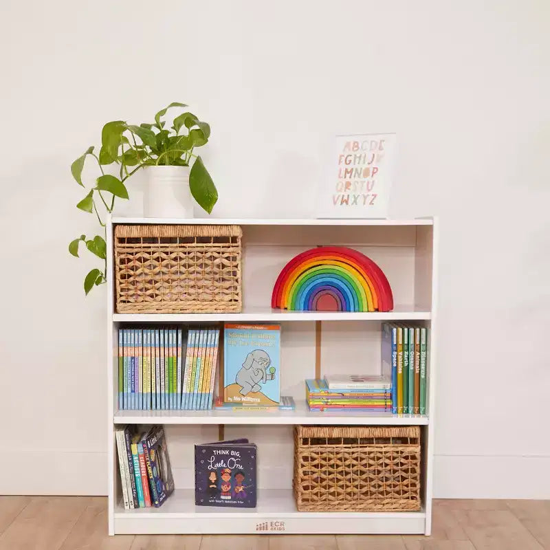 36" Wooden Classic Bookcase with 3 Adjustable Shelves