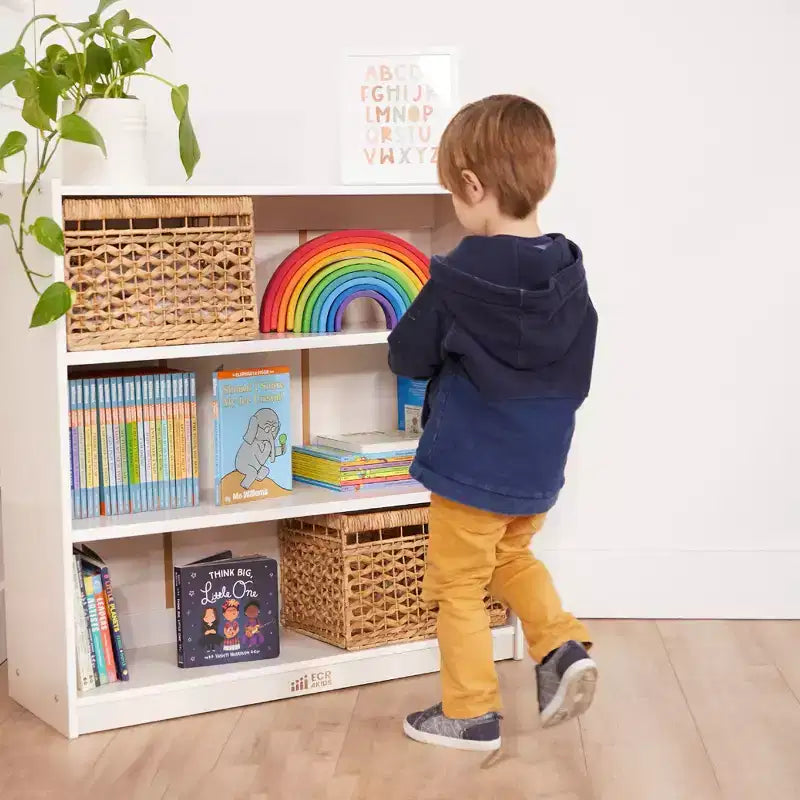 36" Wooden Classic Bookcase with 3 Adjustable Shelves