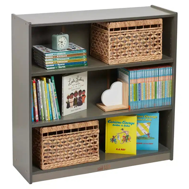 36" Wooden Classic Bookcase with 3 Adjustable Shelves