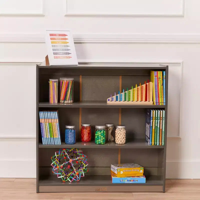 36" Wooden Classic Bookcase with 3 Adjustable Shelves